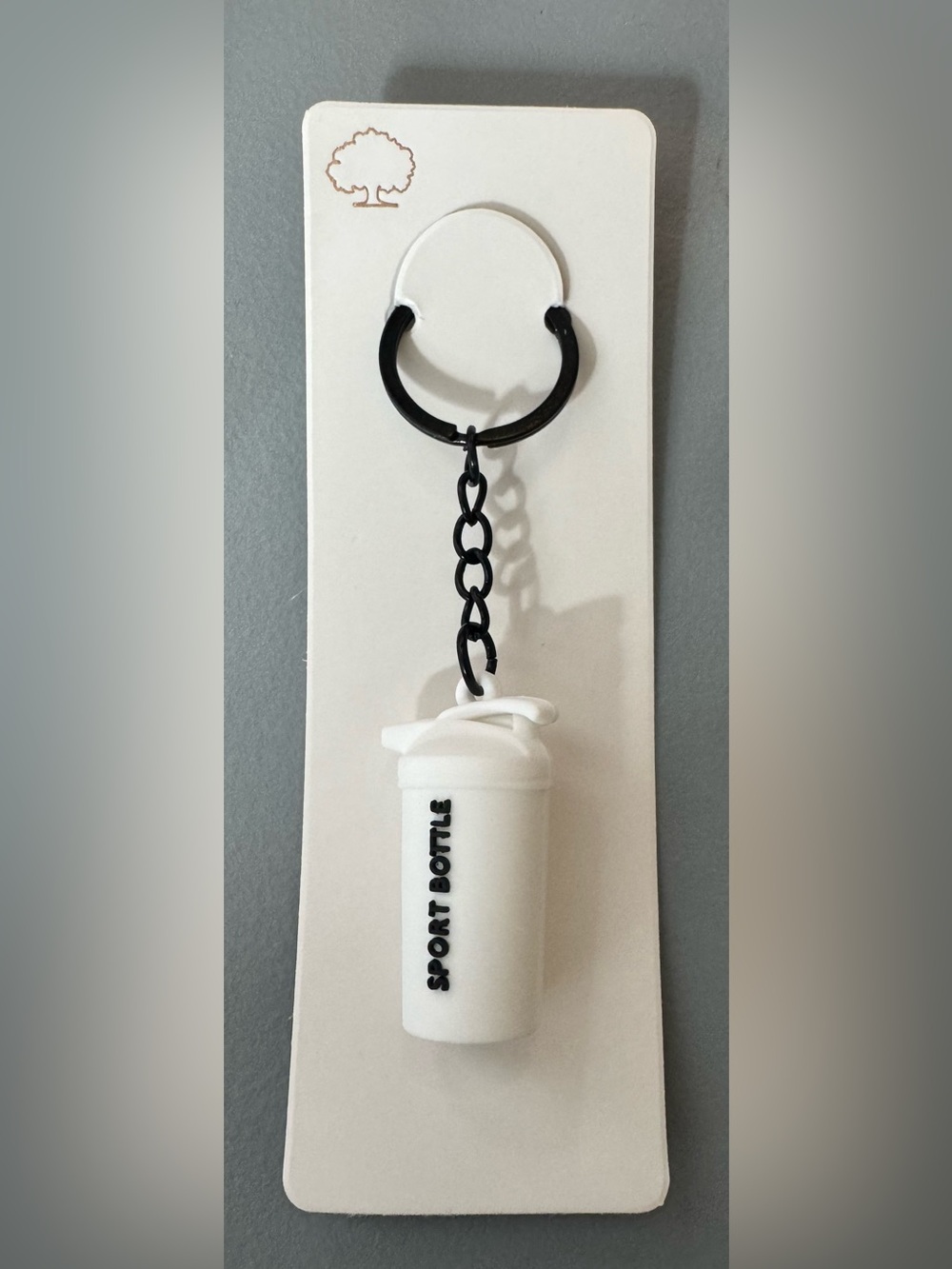 White  'Sport Bottle' Keychain Charm gym life shaker bottle protein pre workout